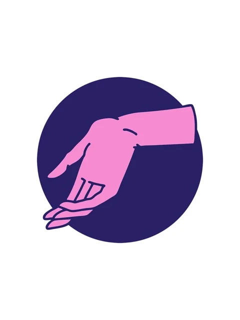 Splitting effect animation of tattoo style image of a hand illustration Stock Footage 324359004