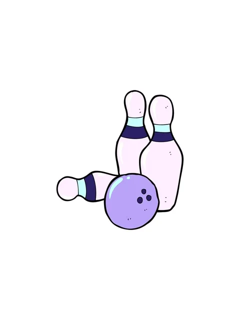 Splitting effect animation of ten pin bowling cartoon Video stock 324417981