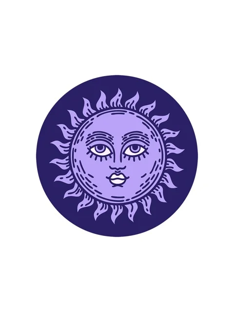 Splitting effect animation of traditional sun face Stock Footage 324182189
