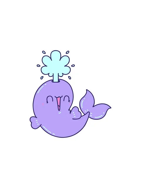 Splitting effect animation of traditional tattoo style happy squirting whal.. Stock Footage 324041715