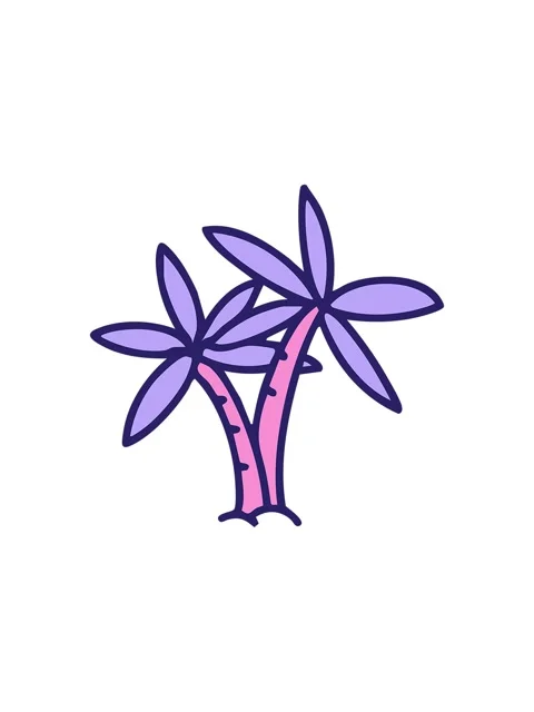 Splitting effect animation of two beach palm trees Stock Footage 324457306