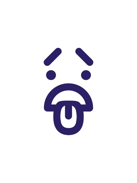 Splitting effect animation of unhappy disgusted face icon Stock Footage 324224531