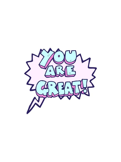 Splitting effect animation of you are great freehand drawn speech bubble ca.. Stock Footage 324204045