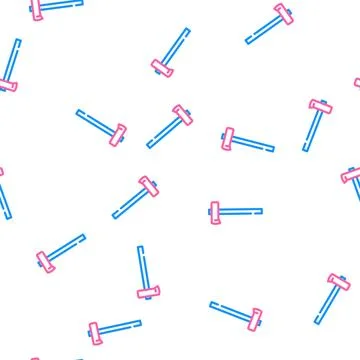 Splitting maul hatchet vector seamless pattern Stock Illustration