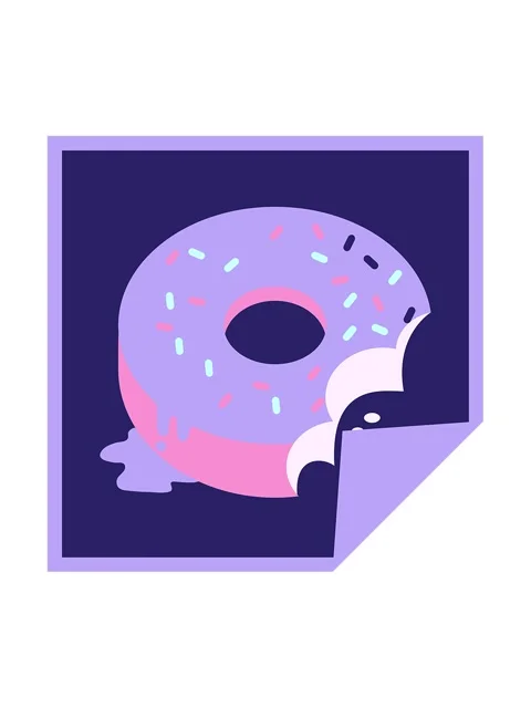 Splitting motion animation of bitten frosted donut graphic vector illustrat.. Stock Footage 324180465