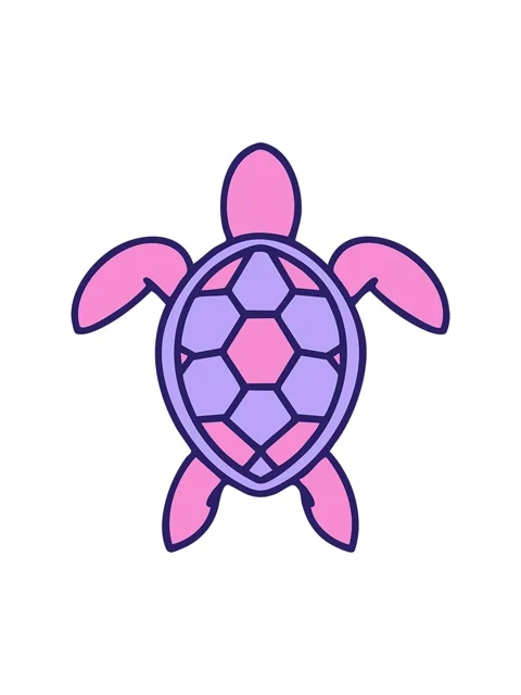 Splitting motion animation of brazilian turtle shown from above drawing Stock Footage 324385904