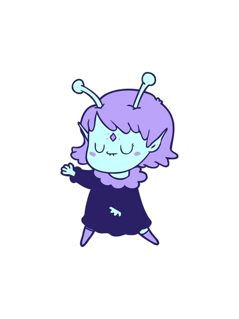 Splitting motion animation of cartoon alien girl dancing Stock Footage 324327107
