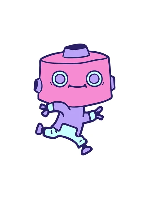 Splitting motion animation of cartoon android image Stock Footage 324079433