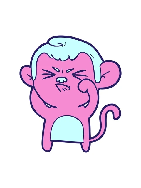 Splitting motion animation of cartoon angry monkey Stock Footage 324339680