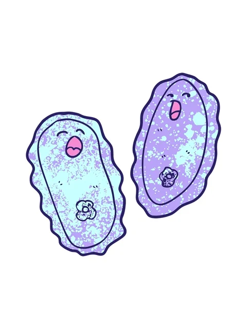 Splitting motion animation of cartoon cells Stock Footage 324327277