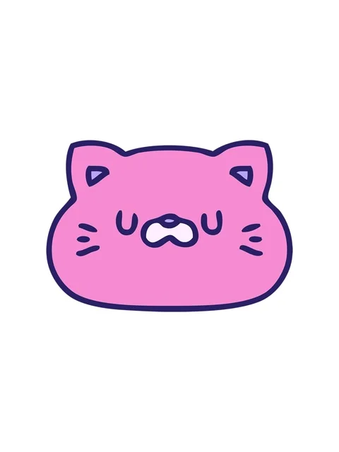 Splitting motion animation of cartoon of a cute little cat face Stock Footage 324081393