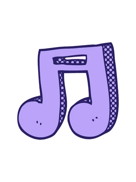 Splitting motion animation of cartoon doodle musical notes Video stock 324135179