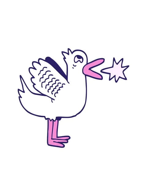 Splitting motion animation of cartoon doodle flapping duck Stock Footage 324207567