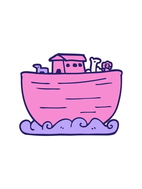 Splitting motion animation of cartoon doodle noahs ark Stock Footage 324250693