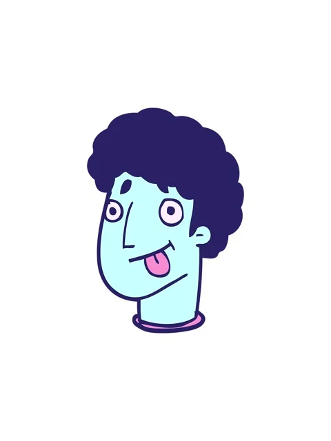 Splitting motion animation of cartoon doodle funny male face Stock Footage 324288751