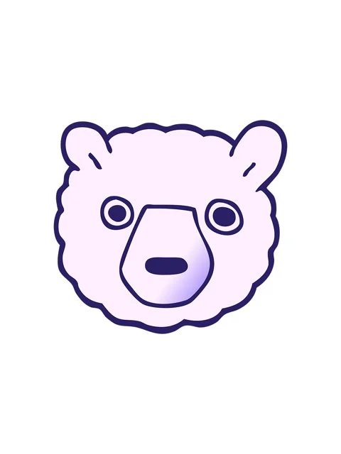 Splitting motion animation of cartoon doodle polar bear face Stock Footage 324373934