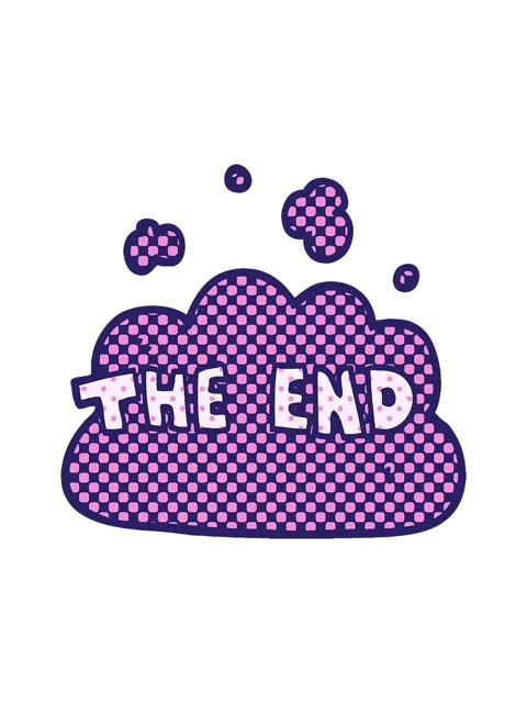 Splitting motion animation of cartoon doodle the end font Stock Footage 324465563