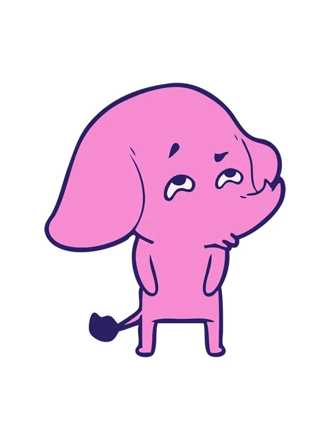 Splitting motion animation of cartoon elephant remembering Stock Footage 324286450