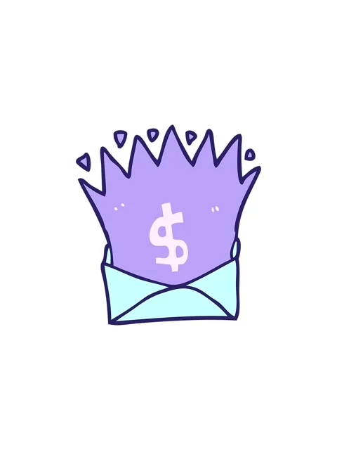 Splitting motion animation of cartoon envelope with money sign Stock Footage 324428938