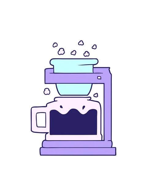 Splitting motion animation of cartoon filter coffee machine Video stock 323599405