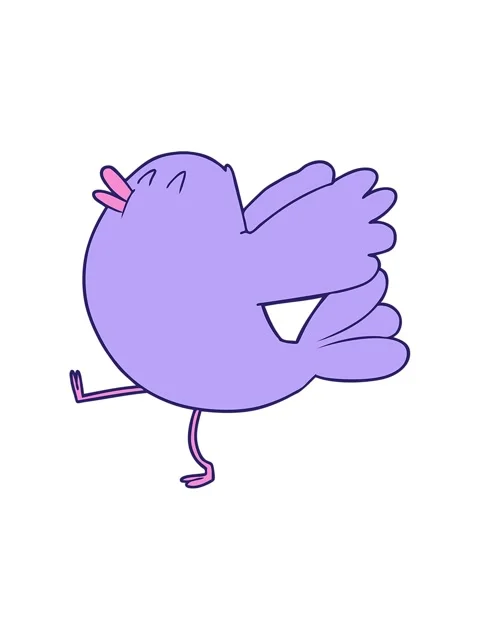 Splitting motion animation of cartoon flapping bird Stock Footage 324124054