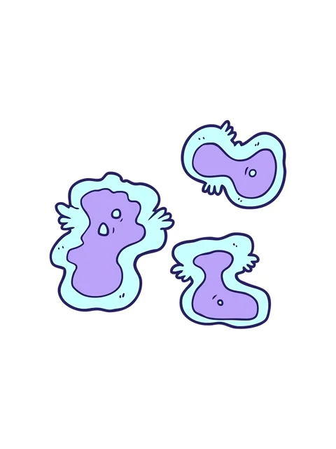Splitting motion animation of cartoon germs Stock Footage 324342532