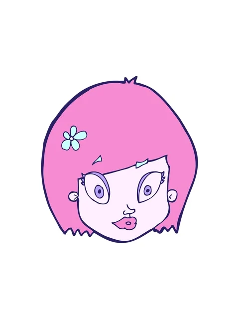 Splitting motion animation of cartoon happy female face Stock Footage 324458983