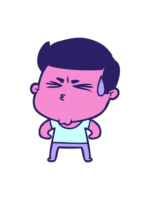 Splitting motion animation of cartoon man sweating Stock Footage 324431022