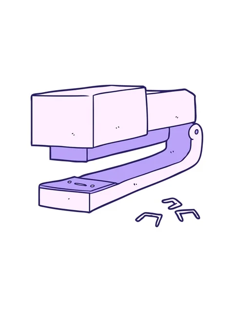 Splitting motion animation of cartoon office stapler Video stock 324317265