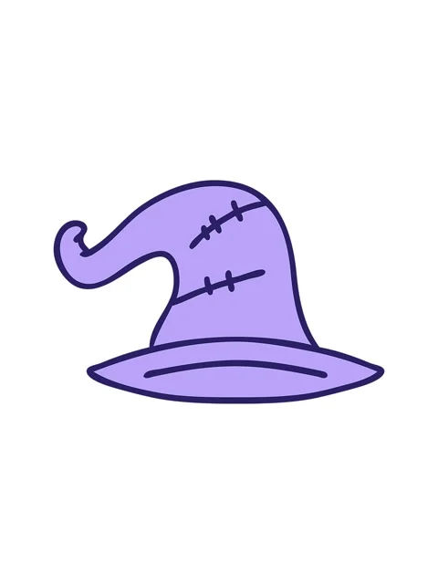 Splitting motion animation of cartoon of an old wizard hat Stock Footage 324083266