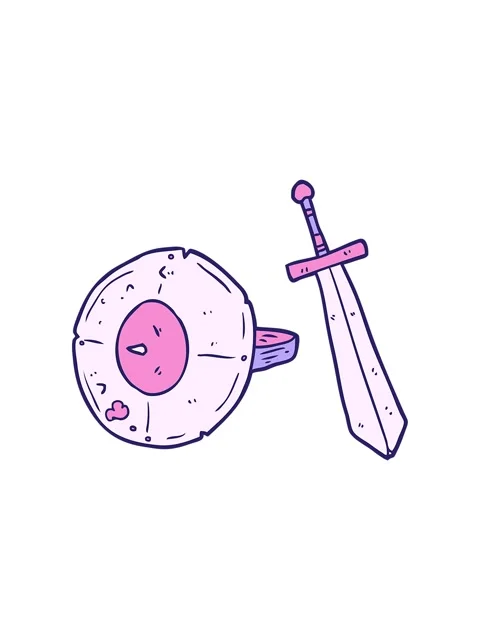 Splitting motion animation of cartoon old gladiator shield and sword Stock Footage 324483821