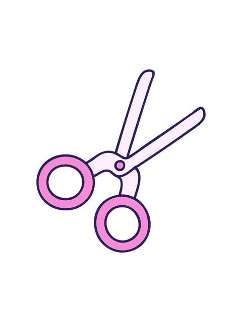 Splitting motion animation of cartoon of a pair of scissors Vídeos de archivo 324417045