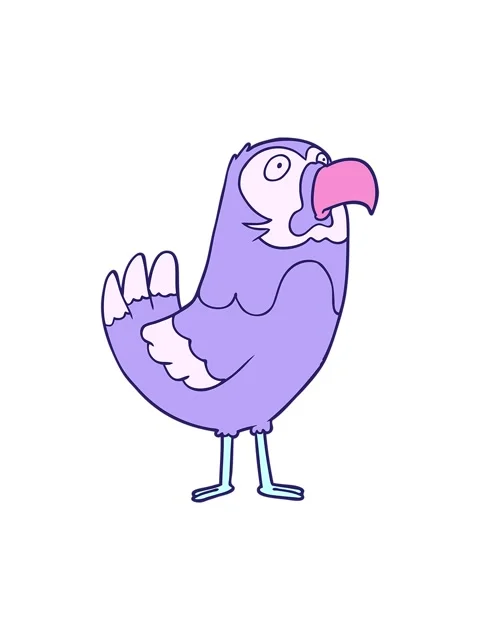 Splitting motion animation of cartoon parrot Stock Footage 324046173