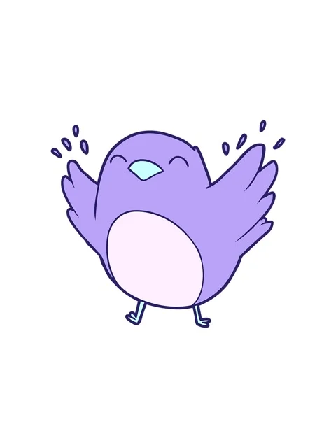 Splitting motion animation of cartoon robin flapping wings Stock Footage 324406695