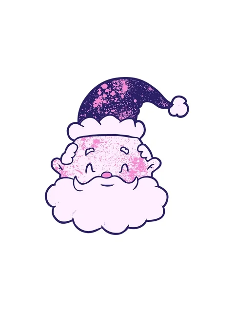 Splitting motion animation of cartoon santa claus face Stock Footage 324083081