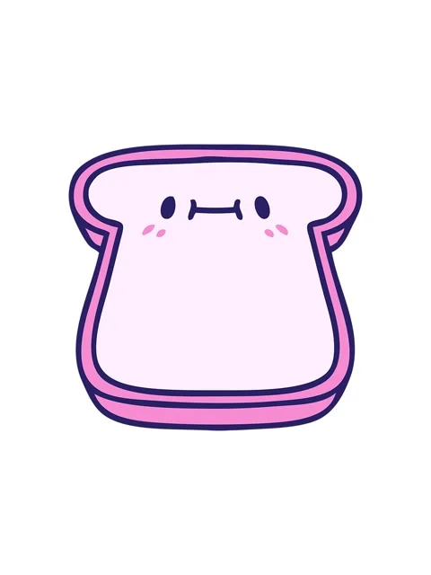 Splitting motion animation of cartoon slice of bread with face Stock Footage 324401649