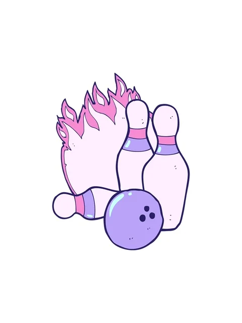 Splitting motion animation of cartoon ten pin bowling Video stock 324355331