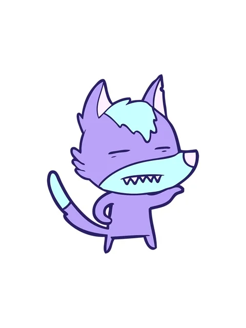 Splitting motion animation of a cartoon wolf showing teeth Stock Footage 324482524