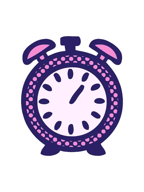 Splitting motion animation of comic book style cartoon of a alarm clock Stock Footage 324203403