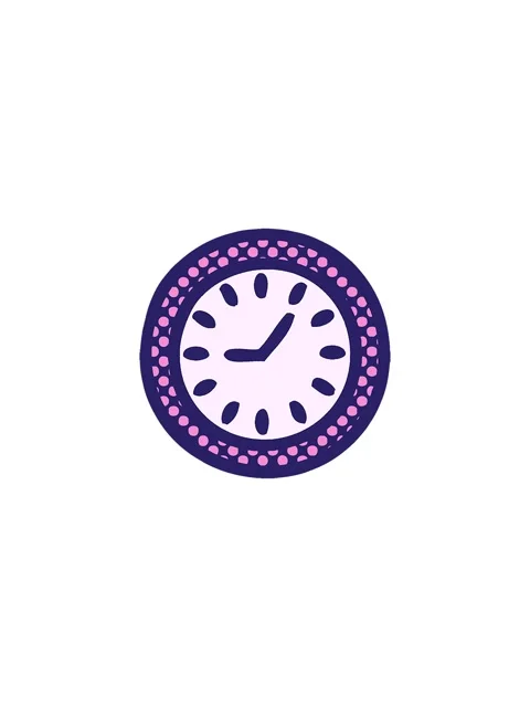 Splitting motion animation of comic book style cartoon of a wall clock Video stock 324297420