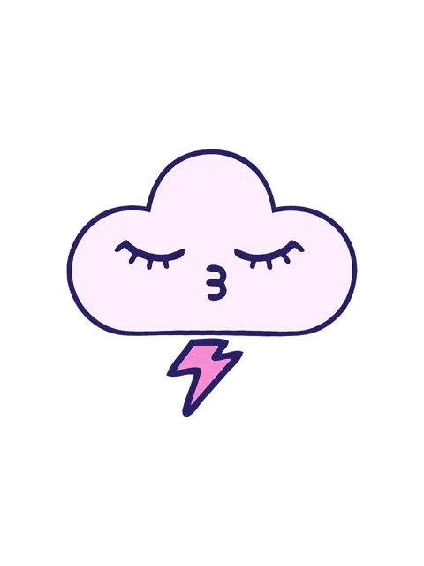 Splitting motion animation of comic book style cartoon of a thunder cloud Stock Footage 324424186