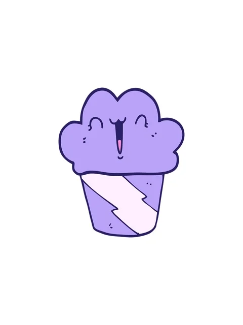 Splitting motion animation of cupcake with face Stock Footage 324448282