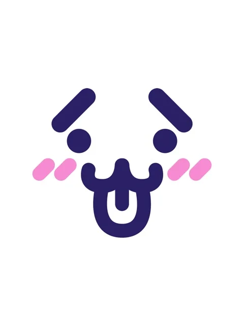 Splitting motion animation of cute blushing animal face icon Stock Footage 324353336