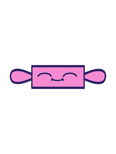 Splitting motion animation of cute cartoon of rolling pin Video stock 323593794