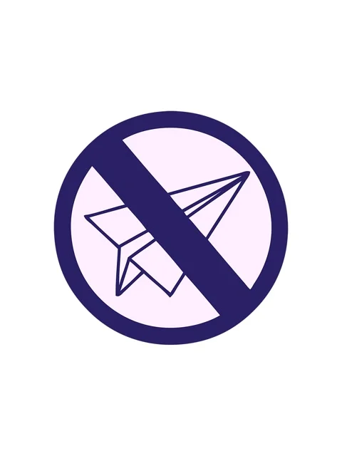 Splitting motion animation of cute cartoon of a no paper aeroplanes allowed Stock Footage 324095860