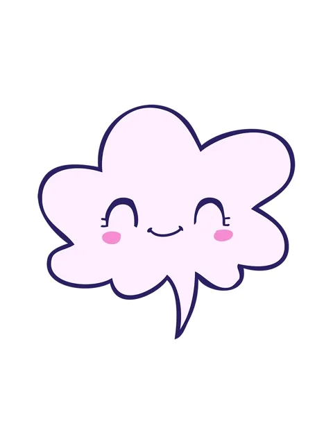 Splitting motion animation of cute cartoon face with speech bubble Stock Footage 324217812
