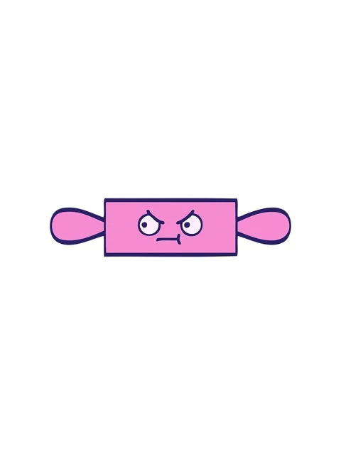 Splitting motion animation of cute cartoon of a rolling pin Video stock 324231360