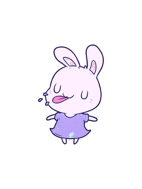 Splitting motion animation of cute cartoon rabbit blowing raspberry Stock Footage 324254558