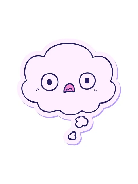 Splitting motion animation of cute cartoon face with thought bubble as a pr.. Stock Footage 324286494
