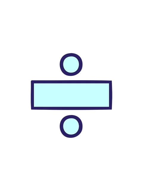 Splitting motion animation of cute cartoon of a division symbol Stock Footage 324305503